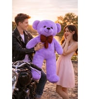 Büyük Boy 140 cm Peluş Ayı – Sevgiliye Unutulmaz Sürpriz (Mor)