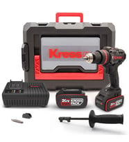 Kress KUC33.1 20Volt/5.0Ah Li-ion 95Nm Çift Akülü Kömürsüz Profesyonel Şarjlı Darbeli Matkap