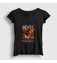 Presmono Kadın Siyah Angus Young Ac Dc T-Shirt 374718tt