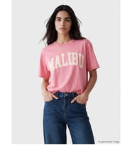LCW Vision Pembe Oversize %100 Pamuklu Kadın Tişört