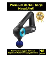 Premium Seri Darbeli Şarjlı 12 Başlıklı Etkili Sessiz Kablosuz Kullanışlı Kolay Pratik Masaj Aleti