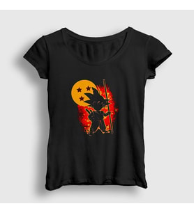 Presmono Kadın Siyah Kid Goku Anime Dragon Ball T-Shirt 236453tt