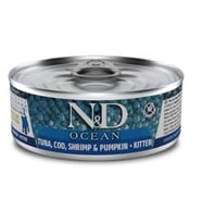 N & D Ocean Morina Balığı Karides Ve Balkabaklı Konserve Yavru Kedi Maması 70 gr x 12 Adet