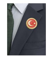 Türk Bayrağı Ay Yıldız Yaka Rozeti (Çok Renkli)