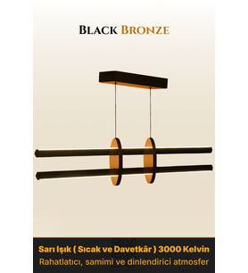 Halo Bronz Lineer LED Sarkıt Avize – Kumandalı Dim Edilebilir – Yukarı & Aşağı Işık