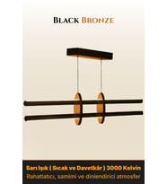 Halo Bronz Lineer LED Sarkıt Avize – Kumandalı Dim Edilebilir – Yukarı & Aşağı Işık