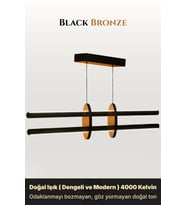 Halo Bronz Lineer LED Sarkıt Avize – Kumandalı Dim Edilebilir – Yukarı & Aşağı Işık