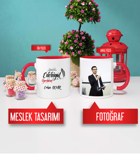 Edebiyat Öğretmenine Hediye Edebiyat Öğretmeni Kupa Bardak Kırmızı Fotoğraflı