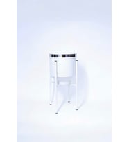Metal Saksılık Ayaklı Çiçeklik Beyaz Gümüş Detay Dekoratif Saksı Vazo 41x21cm