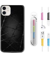 Apple iPhone 11 12 13 Mini Kılıf Kablo Koruma Spiral Silikon Dikenli Tel 1779