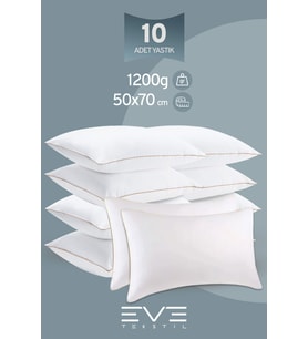 10 Adet Yellow Dream Serisi Fermuarlı Antialerjik Silikon Elyaf Dolgulu Yastık 50x70cm 1200gr