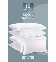 10 Adet Yellow Dream Serisi Fermuarlı Antialerjik Silikon Elyaf Dolgulu Yastık 50x70cm 1200gr (Beyaz)