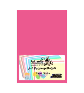 Fosforlu Pembe Renkli A-4 Fotokopi Kağıdı 25 li 1 Paket Artlantis Fotokopi Renkli A4 Kağıdı
