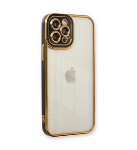 Iphone 12 Kılıf Liva Lens Silikon - Siyah