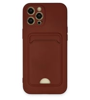 Newface Apple iPhone 12 Pro Max Kılıf Kelvin Kartvizitli Silikon - Bordo