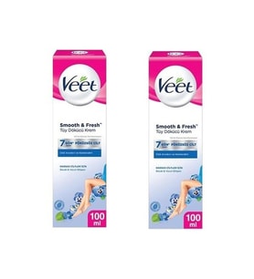Veet Smooth & Fresh Hassas Ciltler için Tüy Dökücü Krem 100 ML x 2