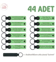 Babalar Günü Kutlamalarında Toplu Dağıtım, 44'lü İsim Yazılabilir Hatıra Anahtarlık, F Yeşil & Laci (Fıstık Yeşili)