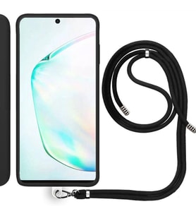 Samsung Galaxy Note 10 (N970F) İp Askılı Silikon Kılıf Siyah
