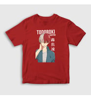 Presmono Unisex Çocuk Kırmızı Shotou Anime Boku No Hero Academia T-Shirt 129042tt (Kırmızı)