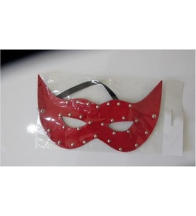 Kırmızı Renkli Deri Fantezi Maske Göz Maskesi Kırmızı