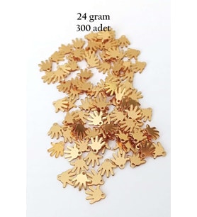 Oya Abiye Bileklik Kolye Pleksi Metalik Plastik Pul Altın Renk 24 gram 300 adet - BNC545
