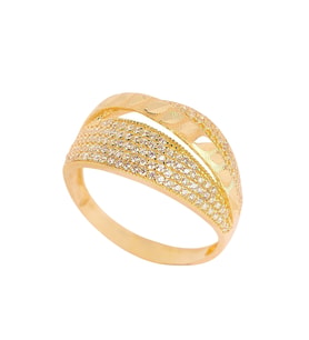 Cigold Taşlı Yüzük 14 Ayar Altın 3.34 Gr OA-C12101029037 (SARI-TABA)