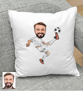 Kişiye Özel Futbolcu Tasarımlı Karikatür Yastık 116