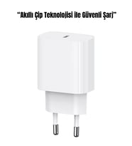25W USB-C Hızlı Şarj Adaptörü  Akıllı Çipli, Güvenli ve Kompakt Tasarım