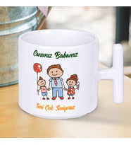 Canımız Babamız Seni Çok Seviyoruz Yazılı Babalar Gününe Özel Hediyelik T Kupa Bardak