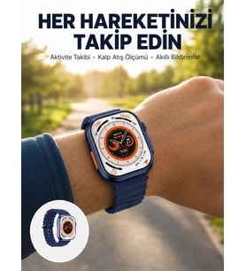 Ultra Akıllı Saat 2.05 İnç Büyük Ekran Bluetooth Aramalı Ip67 Yeni Nesil