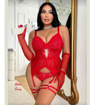 Intive Curvy Kırmızı Dantelli Büstiyer Jartiyerli Büyük Beden Tasarım Bacak Aksesuarlı Sütyen Takım