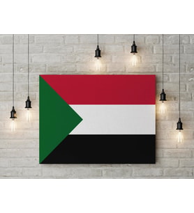 Sudan Bayrağı Kanvas Tablo 40x55cm Dekoratif Tablo