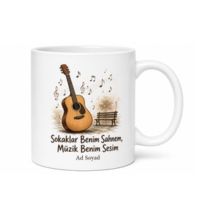 Sokak Müzisyenine Hediye Açık Hava Akustik Şarkılar Esprili Kupa Bardak