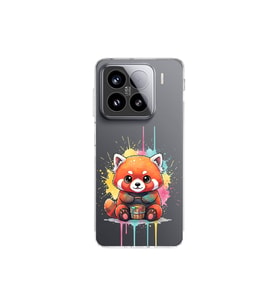 Xiaomi Mi 14 ile Uyumlu Splash Tilki Tasarımlı Şeffaf Silikon Kılıf