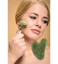 Yeşim Doğal Taş Face Roller Ve Gua Sha Yüz Masaj Taşı 2'li Set