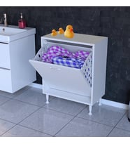 Modilayn SÖKE Banyo İçin Sihirli Kutu 65x75x32,5 cm’ lik 1 Göz Sepet Hazneli Mini Banyo Dolabı