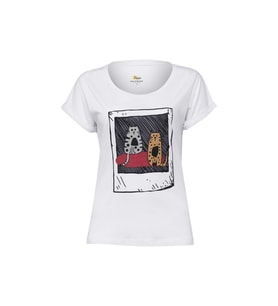 Biggdesign Kedi Fotoğraf T-Shirt (Beyaz)