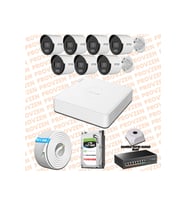Provzen Hikvision 7 IP Kamera 7/24 Renkli Mikrofonlu Güvenlik Kamerası Olay Anında bildirim