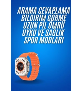 Mey İthalat® Akıllı Saat 49 Mm Çift Kordonlu Arama Cevaplama Bluetooth Bağlantılı