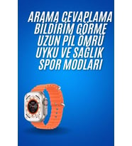 Mey İthalat® Akıllı Saat 49 Mm Çift Kordonlu Arama Cevaplama Bluetooth Bağlantılı