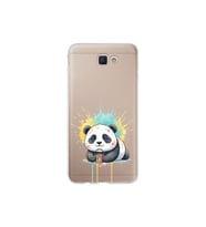 Samsung Galaxy J7 Prime ile Uyumlu Splash Panda Tasarımlı Şeffaf Silikon Kılıf