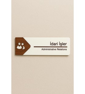 Lucena İdari İşler Ofis Oda Kapı İsimliği Yönlendirme Tabelası Levhası Kişiselleştirilebilir