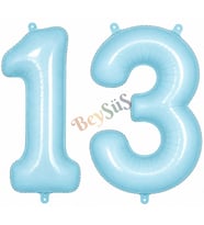 13 Rakam Folyo Balon Mavi Rengi (76 cm)