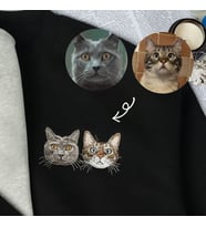 Kişiye Özel Evcil Hayvan Nakışlı Tişört – Sevimli Dostunuzun Şıklığıyla Her An Yanınızda –  Unisex Tasarım-2'li Tasarım-2 Adet Evcil Hayvan (Siyah)