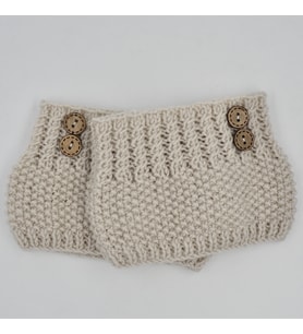 El Örgüsü Bej Bot Manşeti (Boot Cuffs)