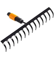 Fiskars Quikfit, 14 Dişli Tırmık, Alet Başlığı, Genişlik: 36 Cm, Sertleştirilmiş Çelik Dişler, Siyah