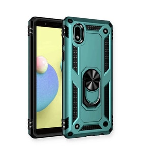Samsung Galaxy A01 Core Kılıf Sofya Yüzüklü Silikon Kapak - Yeşil