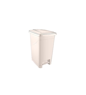 40 Lt Slim Pedallı Modern Plastik Çöp Kovası Bej
