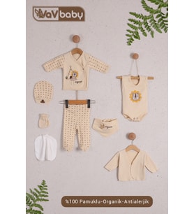 VaVBaby Organik Hastane Çıkışı 8’li Aslanlı