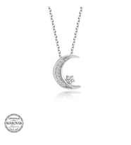 Swarovski Taşlı Gümüş Ayyıldız Bayan Kolye
